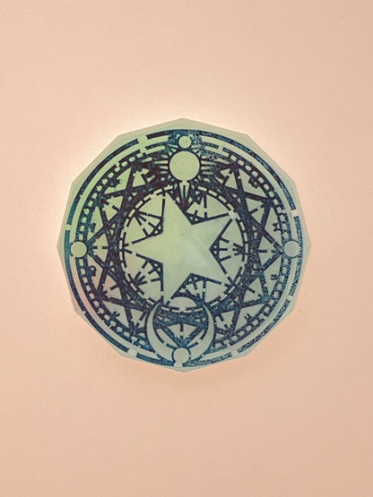 Celestial Gate Talisman — Opaline Tide, Seafoam & Mauve Resin