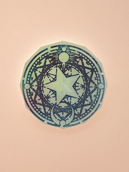 Celestial Gate Talisman — Opaline Tide, Seafoam & Mauve Resin