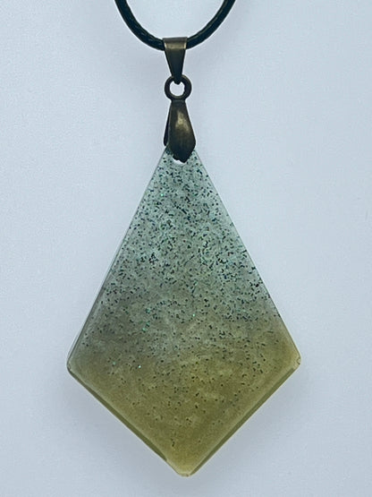 Forest Fog Kite — Sage & Olive Resin Pendant