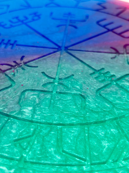 🌊Mystic Tides Runic Compass Wheel ✨ | Elder Futhark Ritual Altar Tool