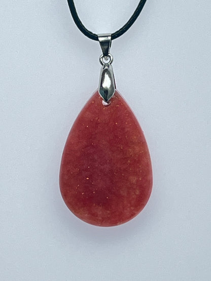 Carnelian Hearth — Brick Red & Gold Resin Pendant
