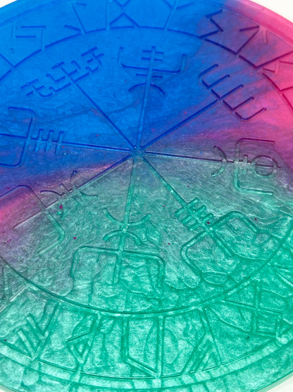 🌊Mystic Tides Runic Compass Wheel ✨ | Elder Futhark Ritual Altar Tool