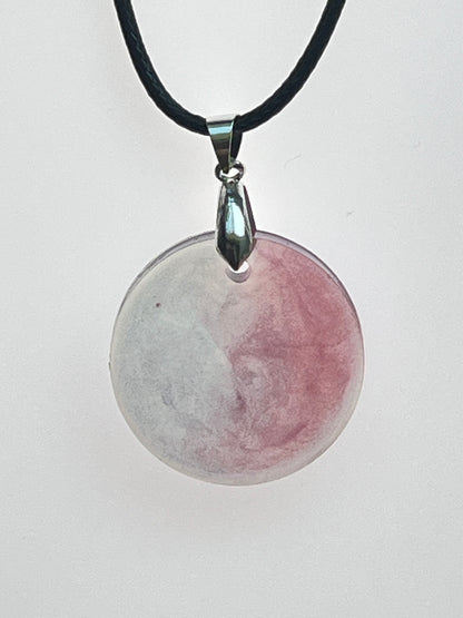 Two Moons — Grey & Rose Resin Pendant