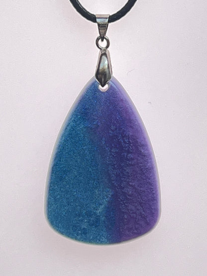 Twilight Tide — Teal & Indigo Resin Pendant