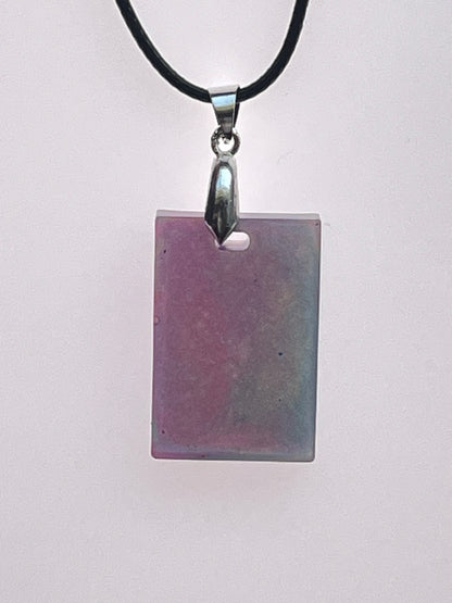 Opal Mist — Mauve & Sage Resin Pendant