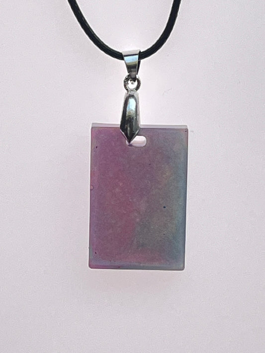Opal Mist — Mauve & Sage Resin Pendant