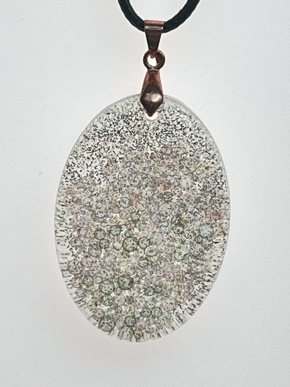 Snowfield — Frosted & Sage Bubble Resin Pendant