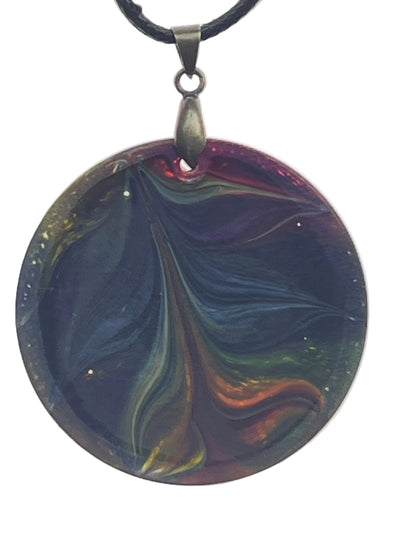 Eclipse Moon — Midnight & Ember Resin Pendant
