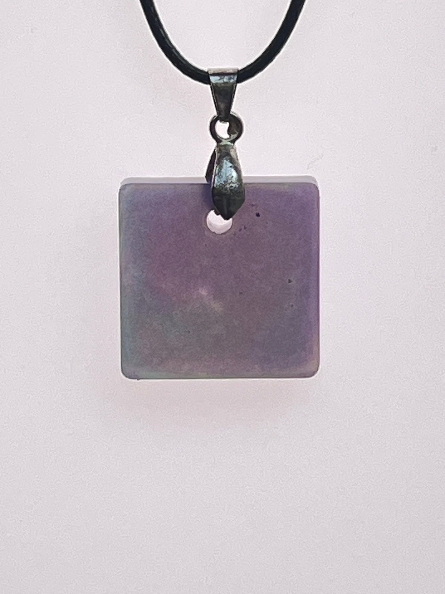Amethyst Hush — Violet & Grey Resin Pendant