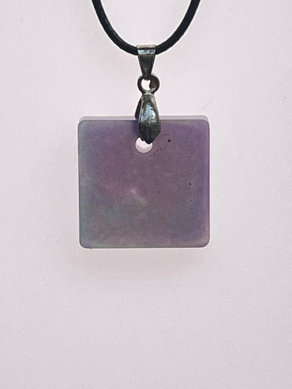 Amethyst Hush — Violet & Grey Resin Pendant