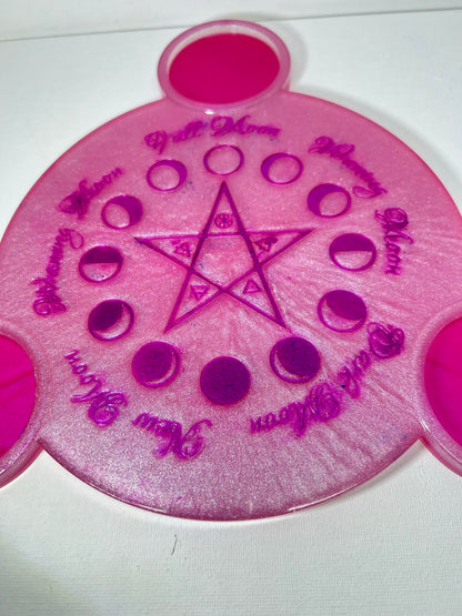 Pink Lunar Phases Candle Tray