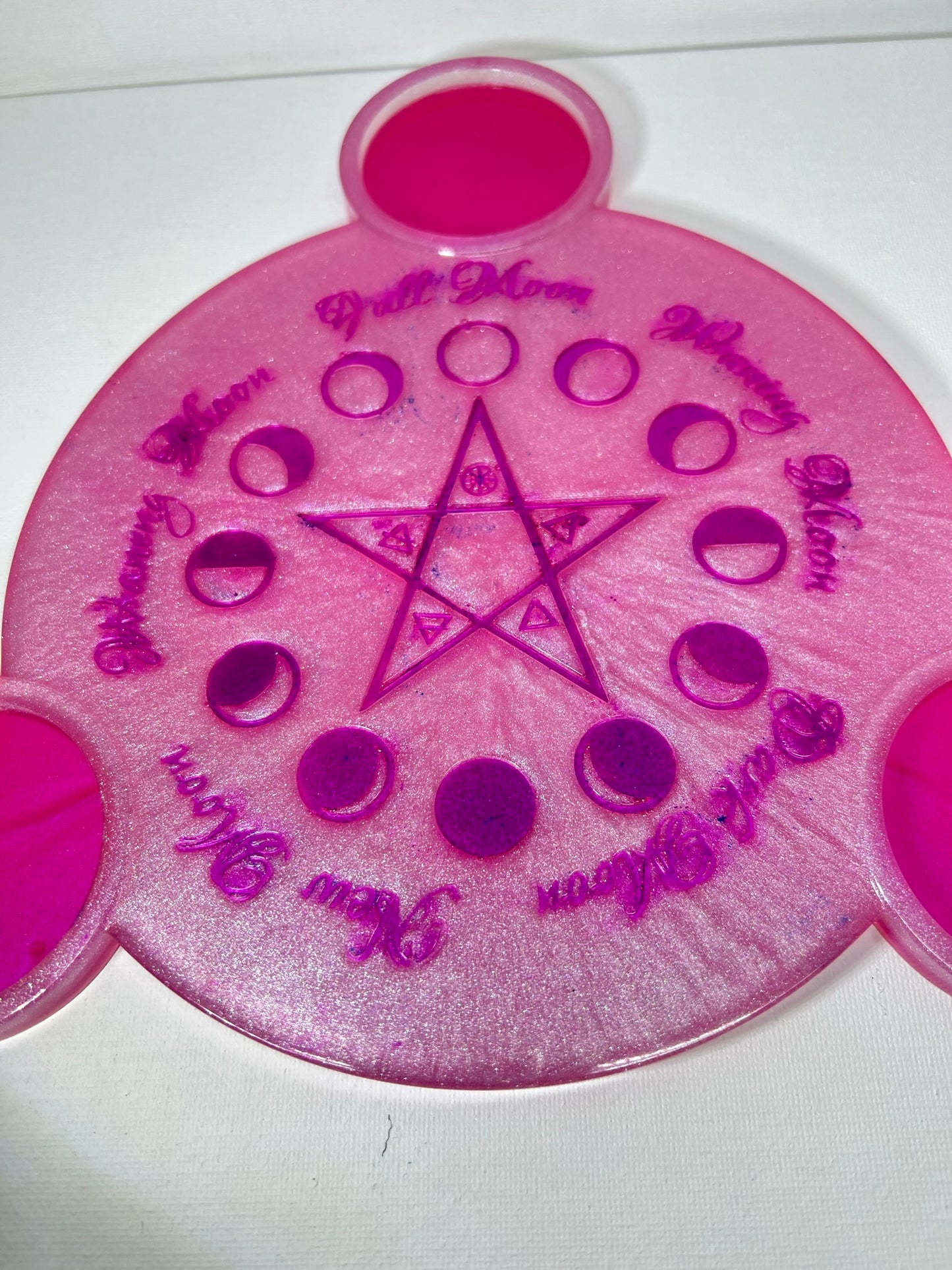 Pink Lunar Phases Candle Tray