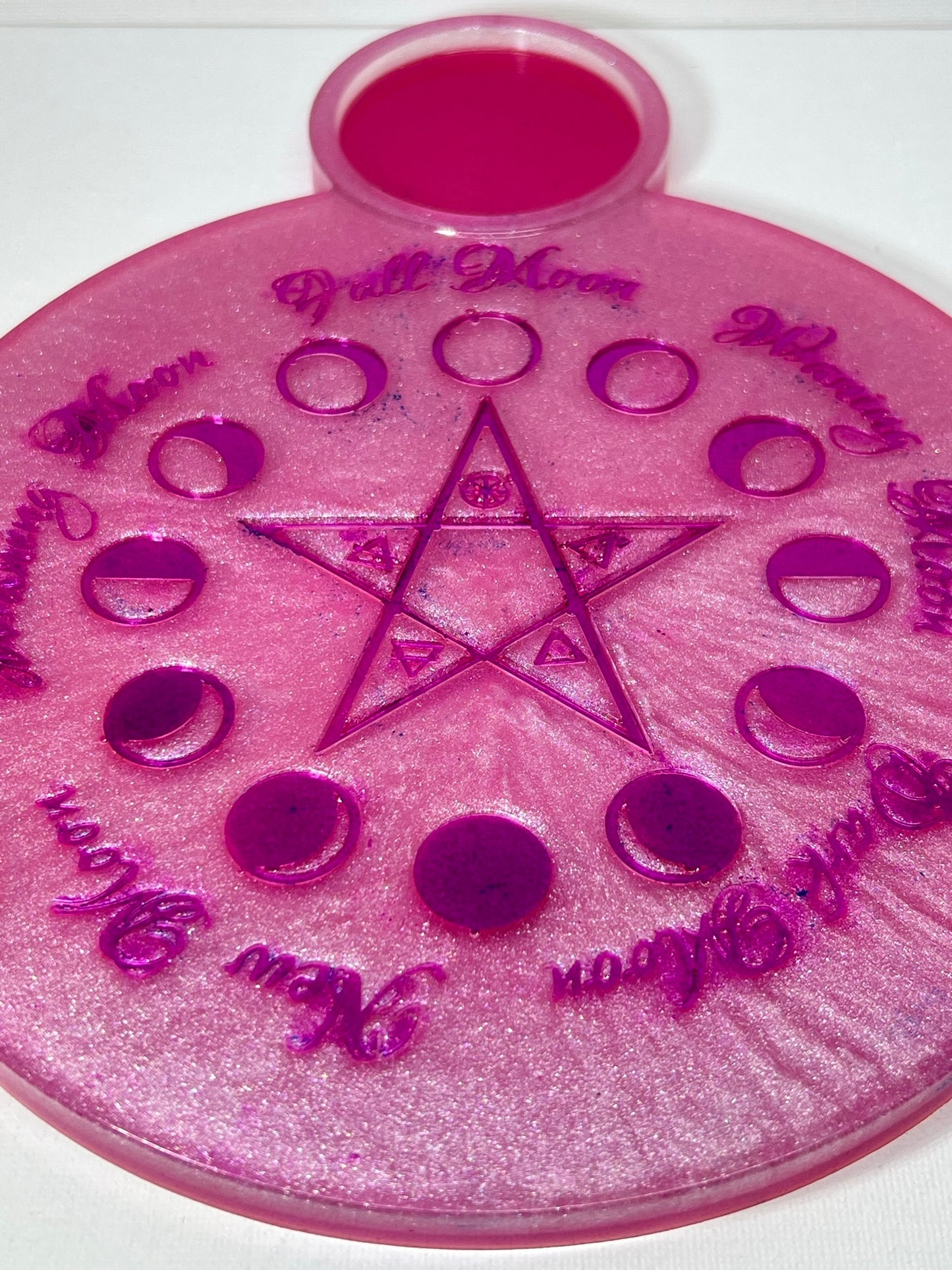 Pink Lunar Phases Candle Tray