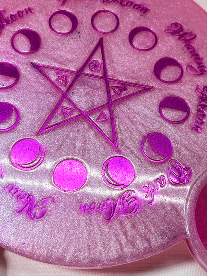 Pink Lunar Phases Candle Tray