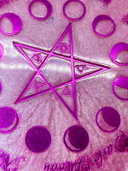 Pink Lunar Phases Candle Tray