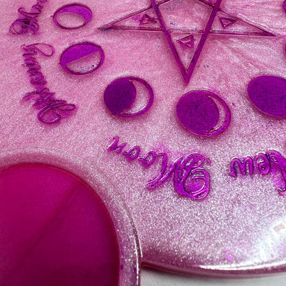 Pink Lunar Phases Candle Tray