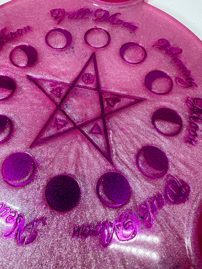 Pink Lunar Phases Candle Tray