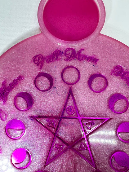 Pink Lunar Phases Candle Tray