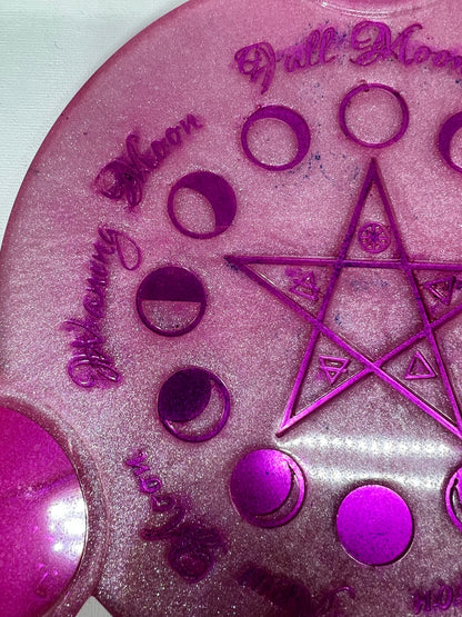 Pink Lunar Phases Candle Tray