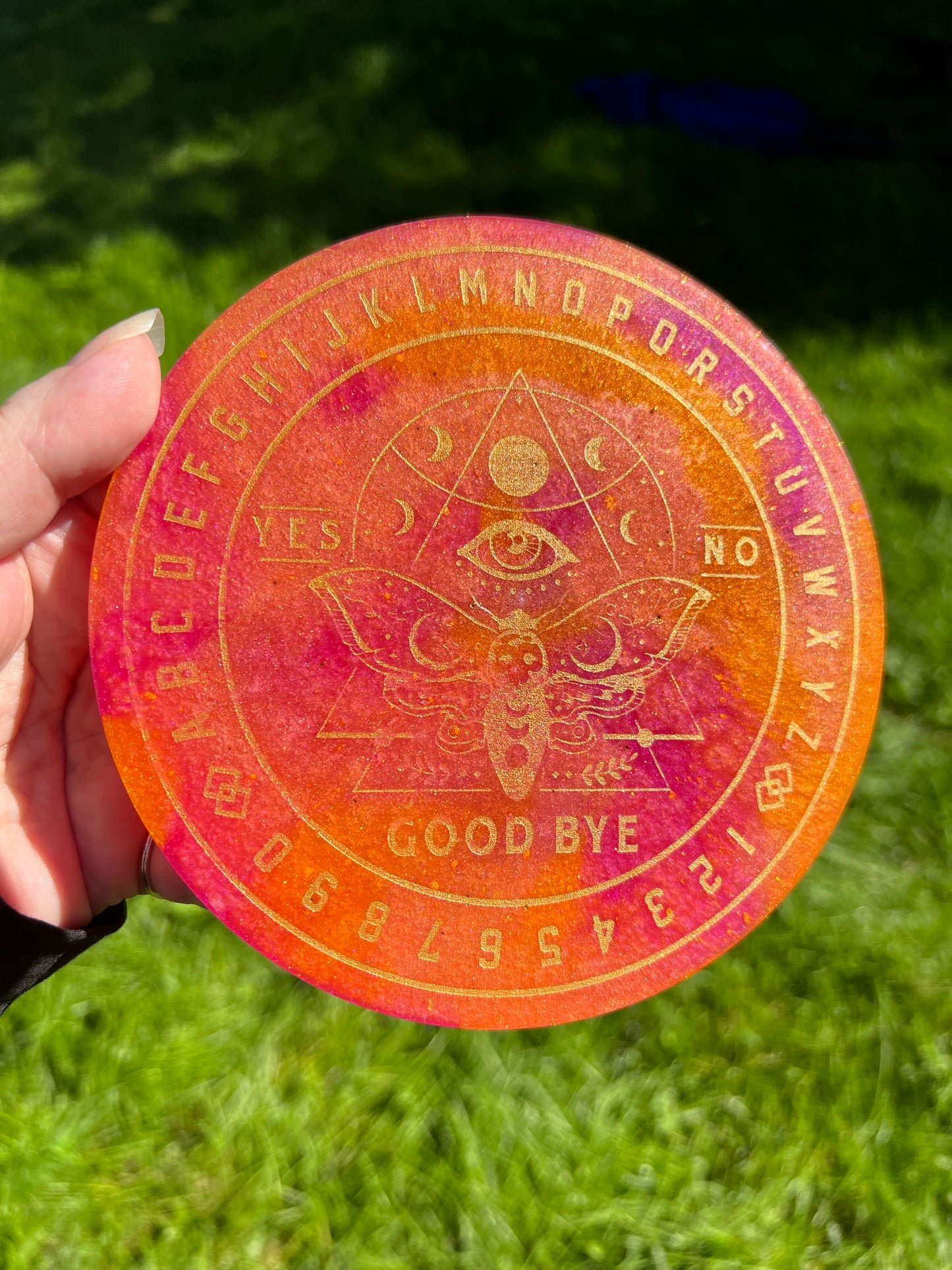 🌙 Emberlight Moth Talking Board | Lunar Fire Intuition Divination Disc (6”)