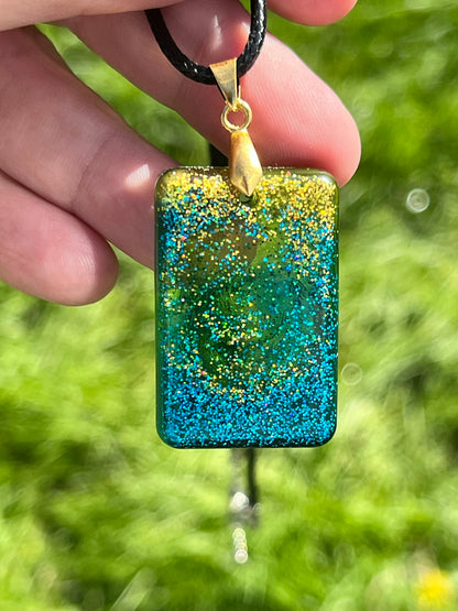 Aurora Constellation — Holographic Glitter Resin Pendant