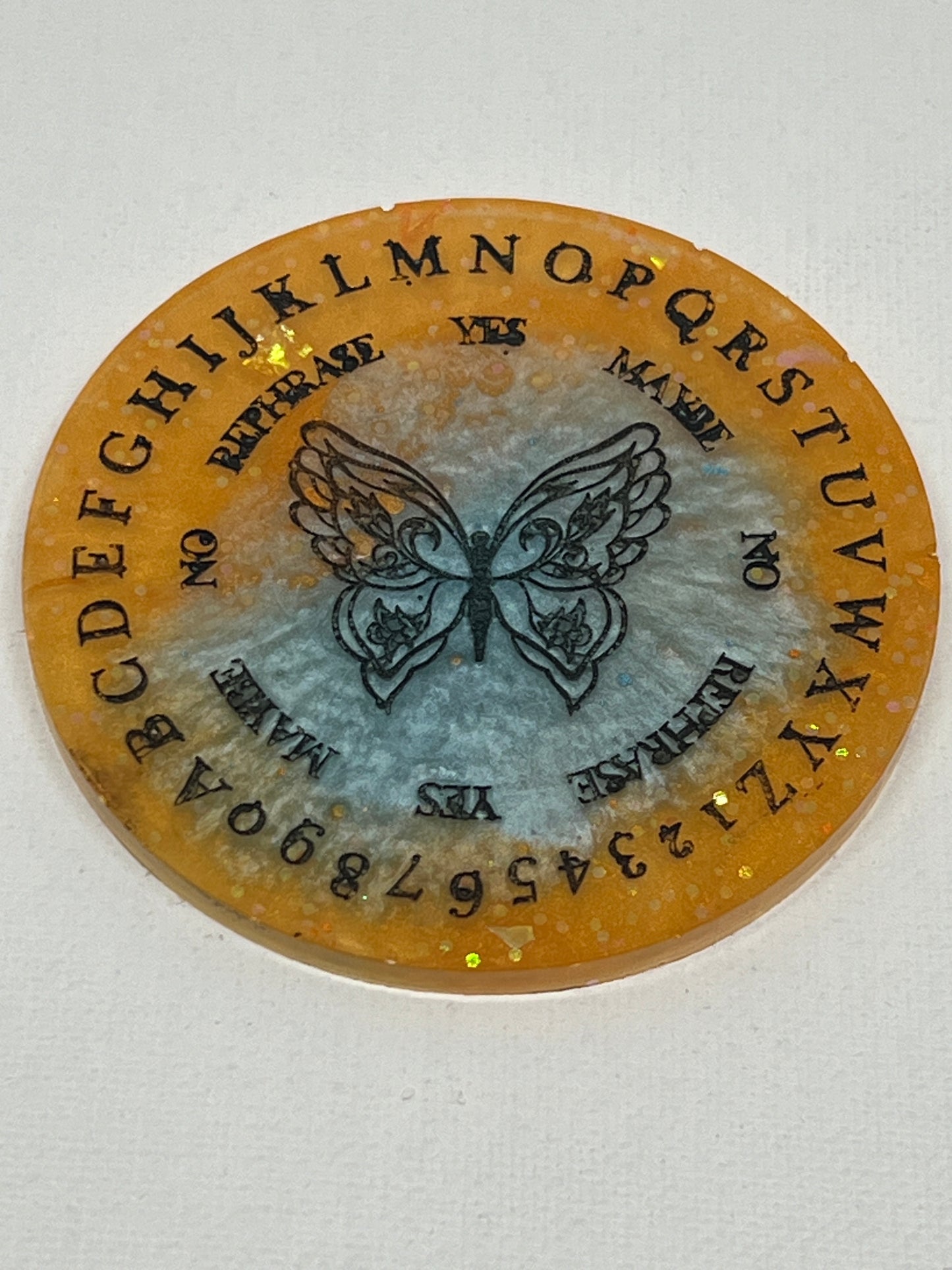 🦋 Golden Chrysalis Butterfly Talking Board | Mini Transformation Divination Disc (3”)