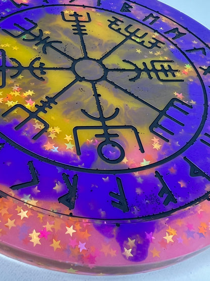 🌟 Celestial Dream Runic Compass Wheel✨ | Elder Futhark Ritual Altar Tool