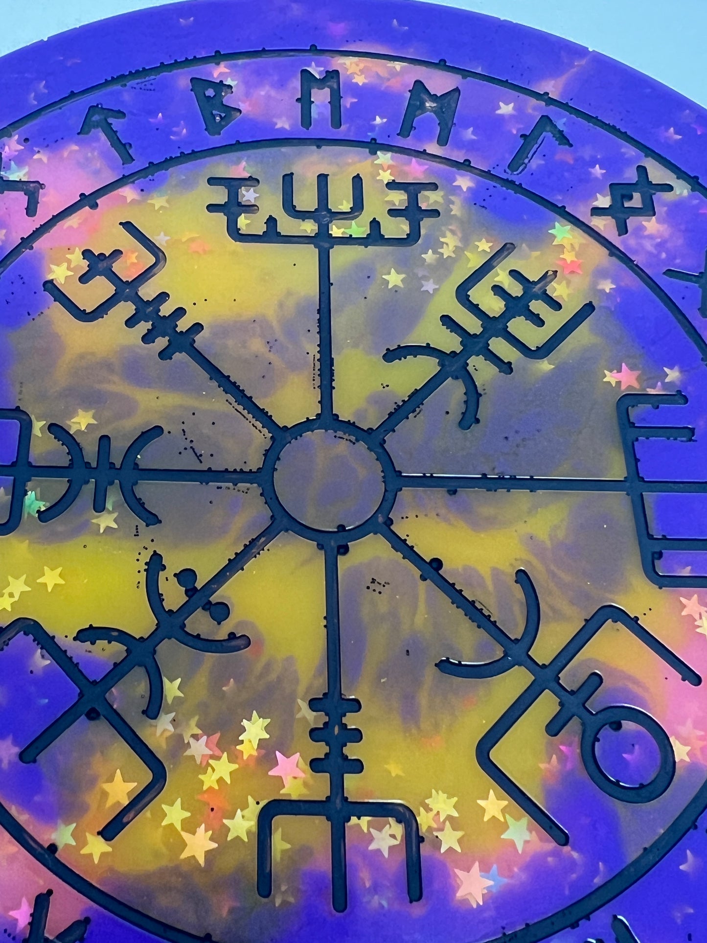 🌟 Celestial Dream Runic Compass Wheel✨ | Elder Futhark Ritual Altar Tool