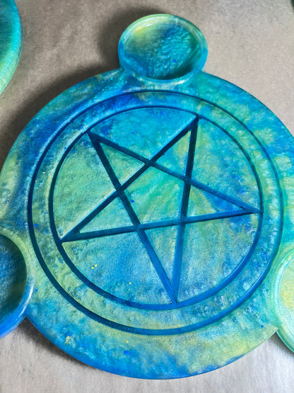 Ocean Spirit Pentacle Candle Tray