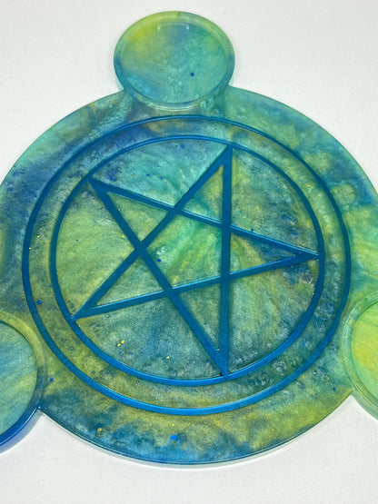 Ocean Spirit Pentacle Candle Tray