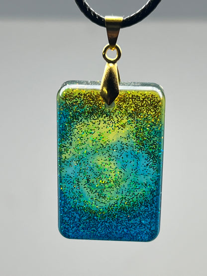 Aurora Constellation — Holographic Glitter Resin Pendant