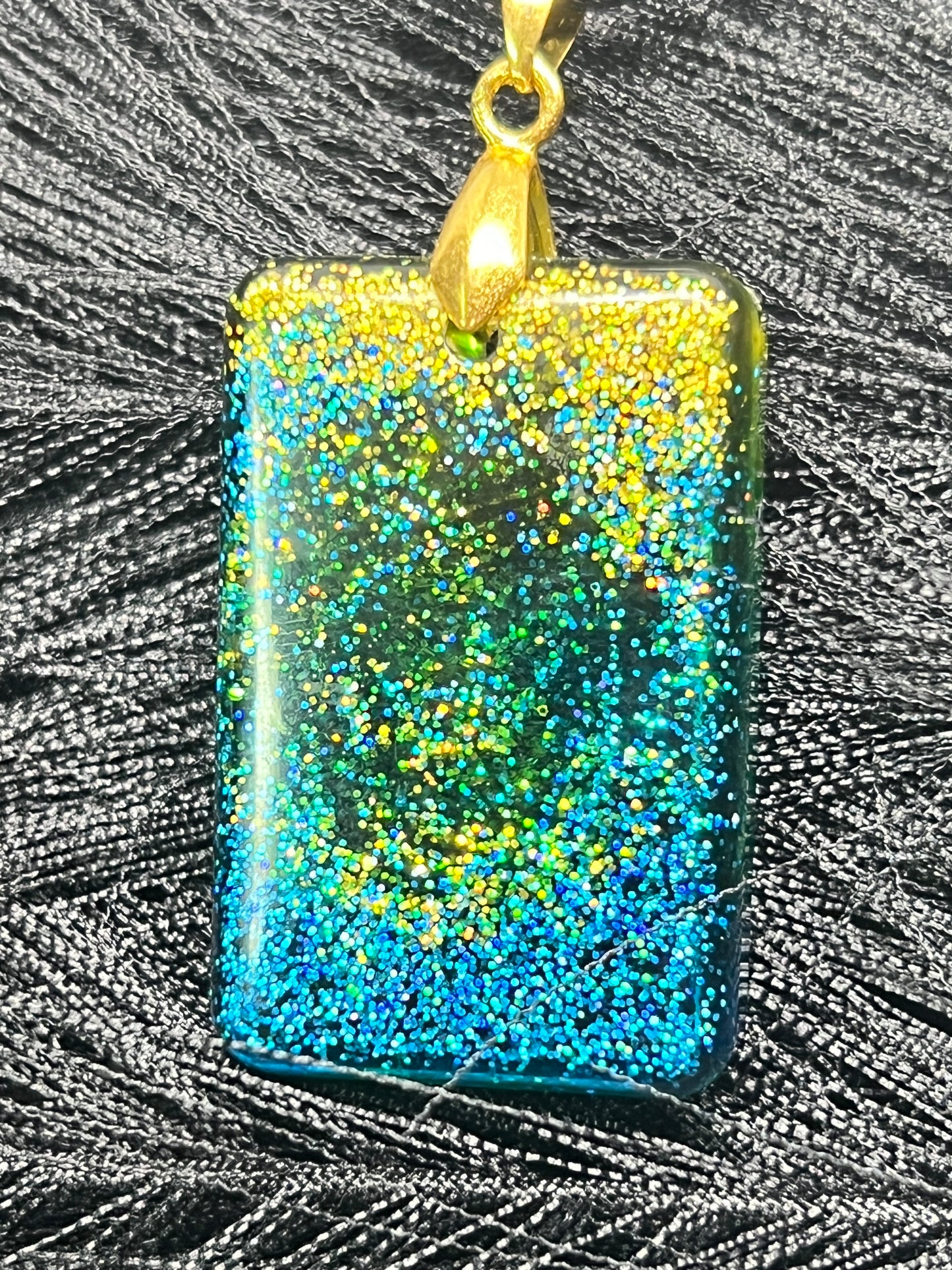 Aurora Constellation — Holographic Glitter Resin Pendant
