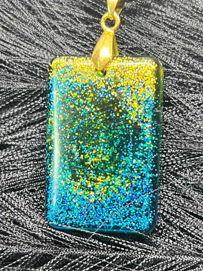 Aurora Constellation — Holographic Glitter Resin Pendant