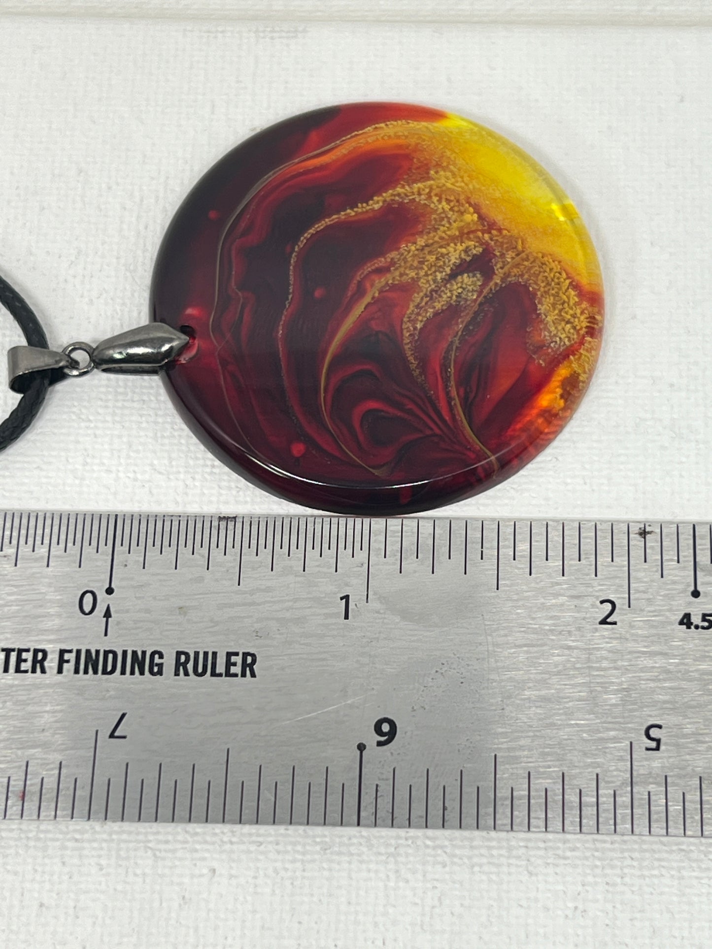 Phoenix Heart — Fire Resin Pendant