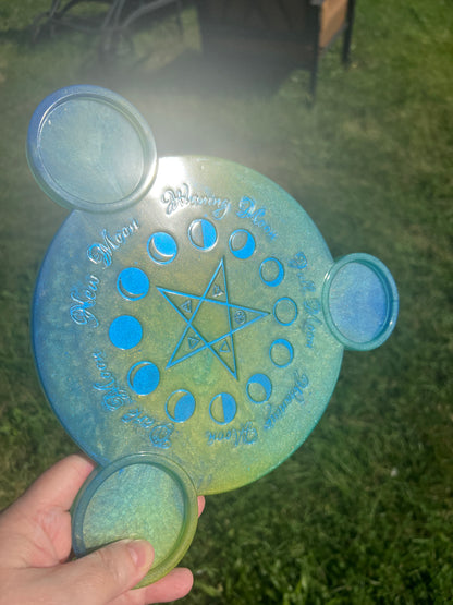 enchanted ocean lunar phases candle tray - 3