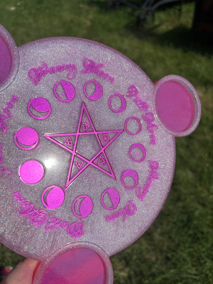 Pink Lunar Phases Candle Tray