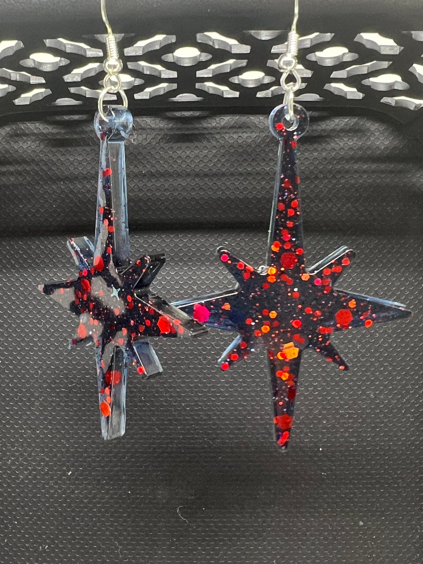 Ember Starburst Resin Earrings