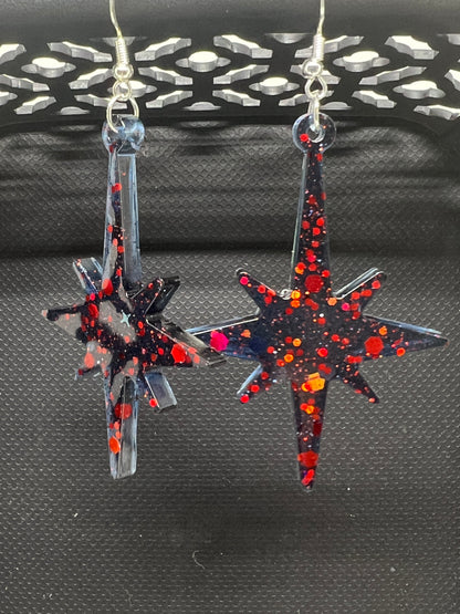 Ember Starburst Resin Earrings