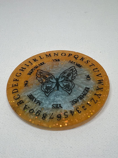 🦋 Golden Chrysalis Butterfly Talking Board | Mini Transformation Divination Disc (3”)