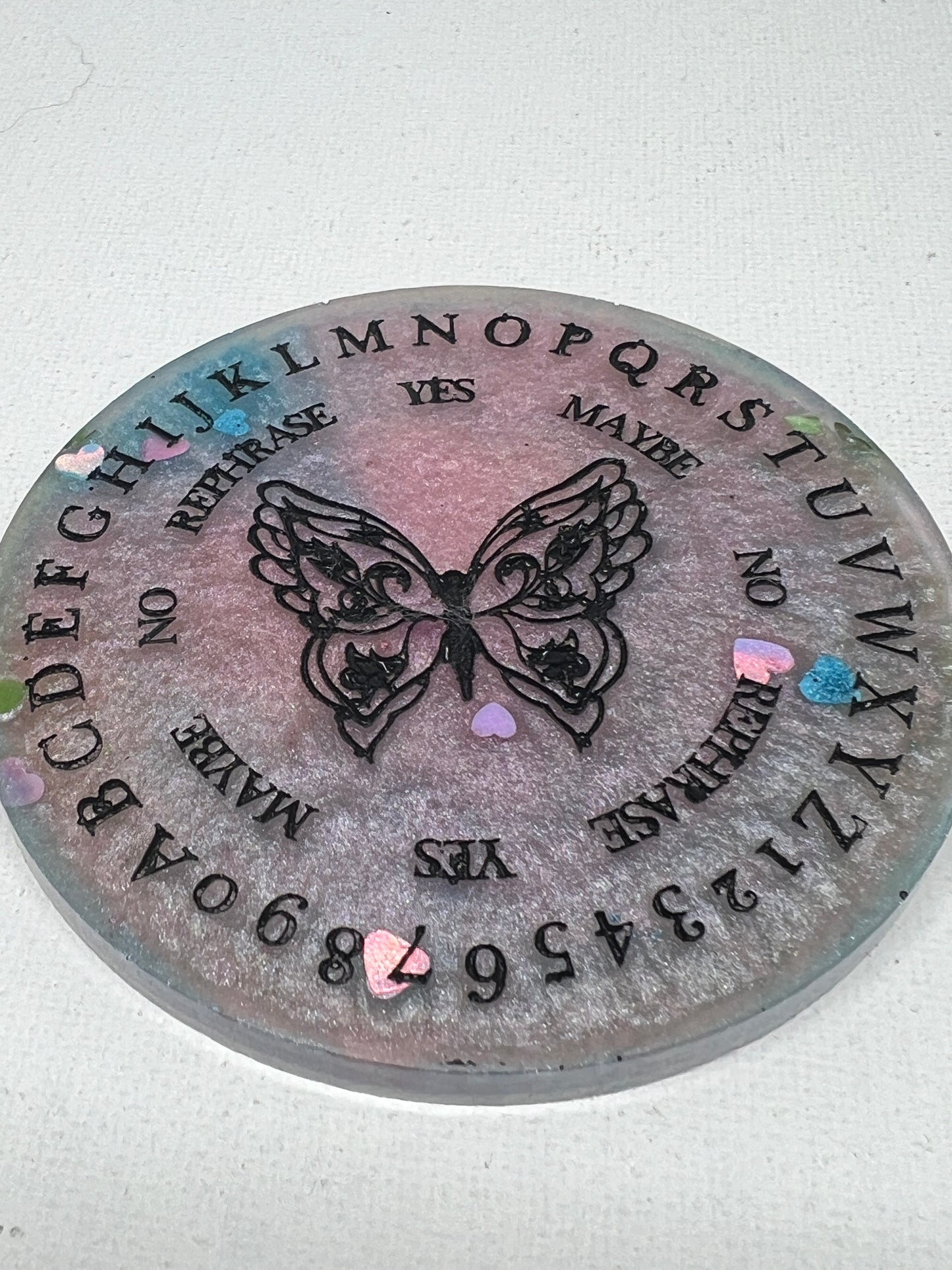 🦋 Petal Glow Butterfly Talking Board | Mini Transformation Divination Disc (3”)