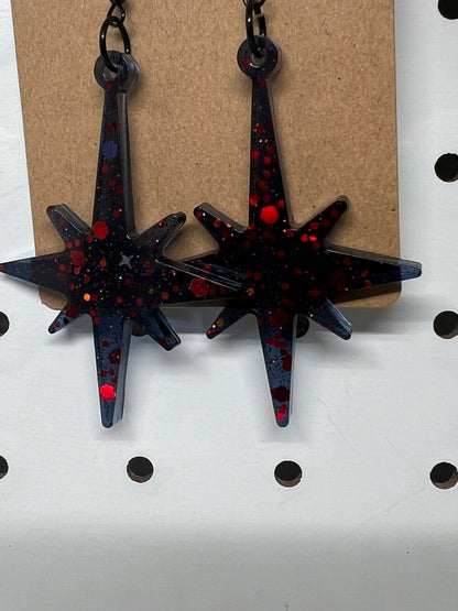 Ember Starburst Resin Earrings