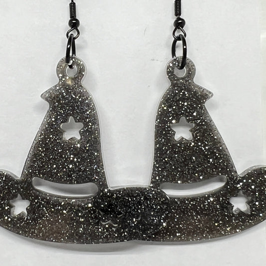 Starry Witch Hat Resin Earrings