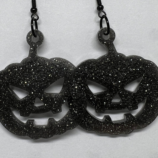 Midnight Jack-O'-Lantern Resin Earrings