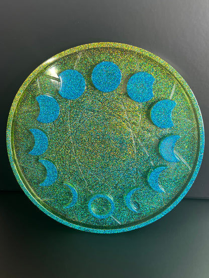 ✨ Celestial Tide 3-D Moon Phase Tray — Holographic Altar Centerpiece ✨