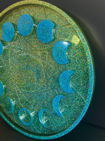 ✨ Celestial Tide 3-D Moon Phase Tray — Holographic Altar Centerpiece ✨