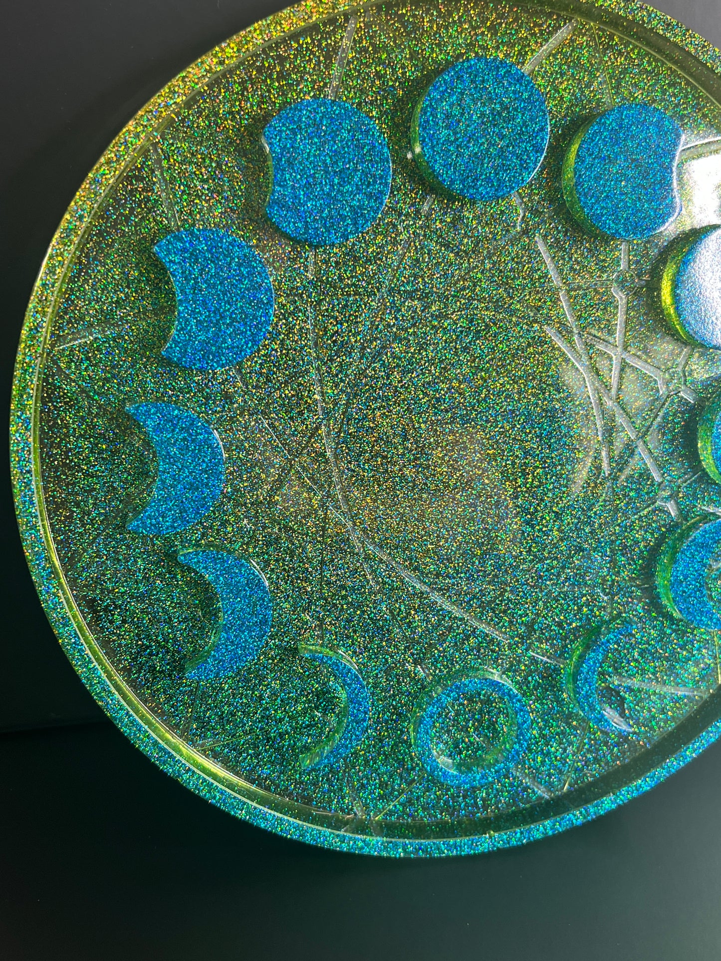 ✨ Celestial Tide 3-D Moon Phase Tray — Holographic Altar Centerpiece ✨