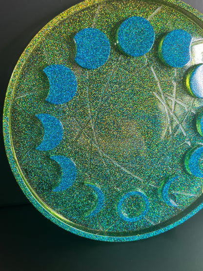 ✨ Celestial Tide 3-D Moon Phase Tray — Holographic Altar Centerpiece ✨