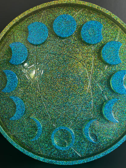 ✨ Celestial Tide 3-D Moon Phase Tray — Holographic Altar Centerpiece ✨