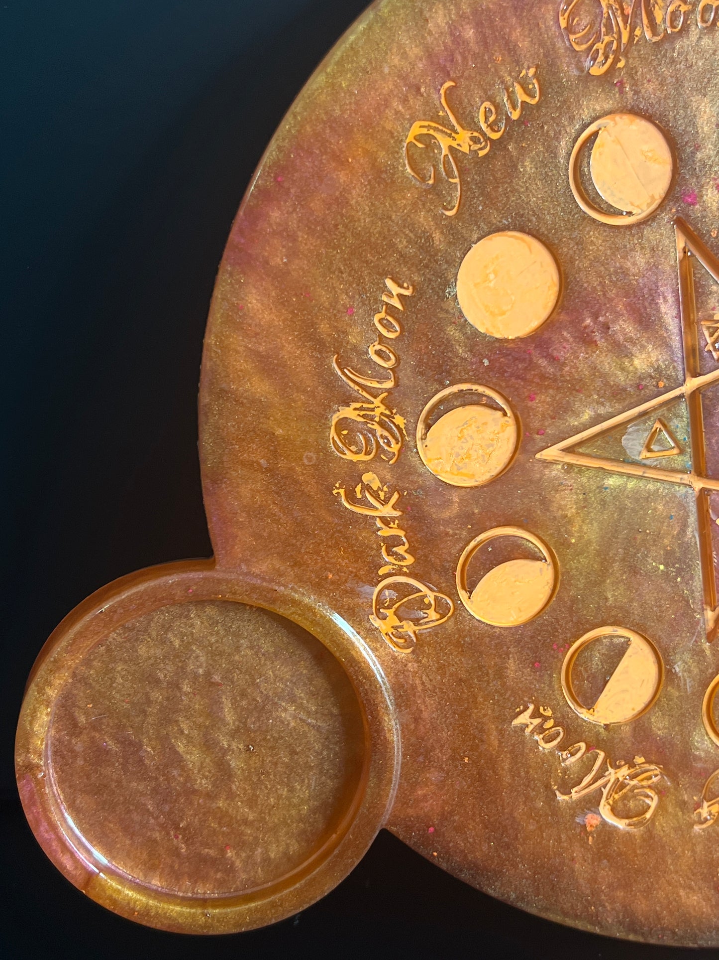 🔥 EmberGlow Moon-Phase Ritual Altar Candle Tray | Copper & Flame Aura Pentacle