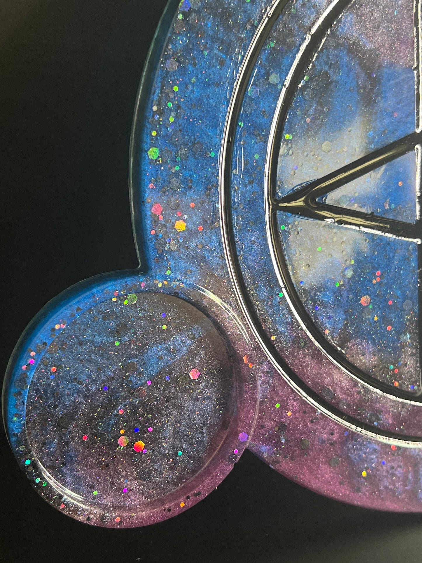 🌌 Celestial Void Ritual Altar Candle Tray | Galactic Nebula Pentacle